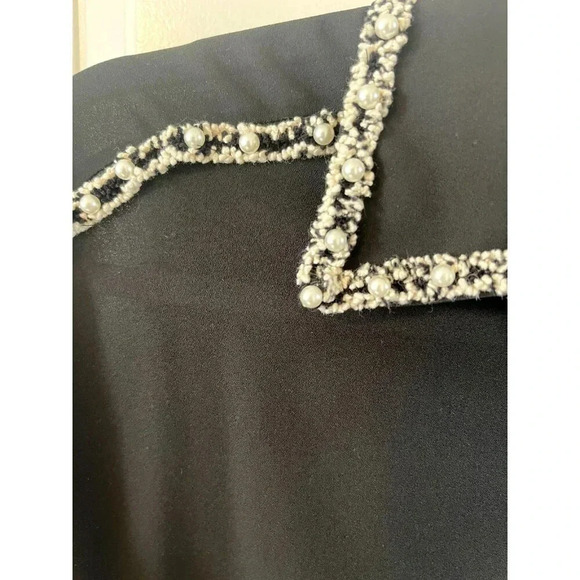 Zara Basic Women's Black Button-Up Shirt Pearl Detail Long Sleeve Size Small - Picture 6 of 7